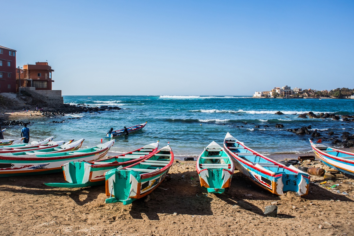 Fishing boats in Ngor Dakar, Senegal, one of United’s new destinations. 