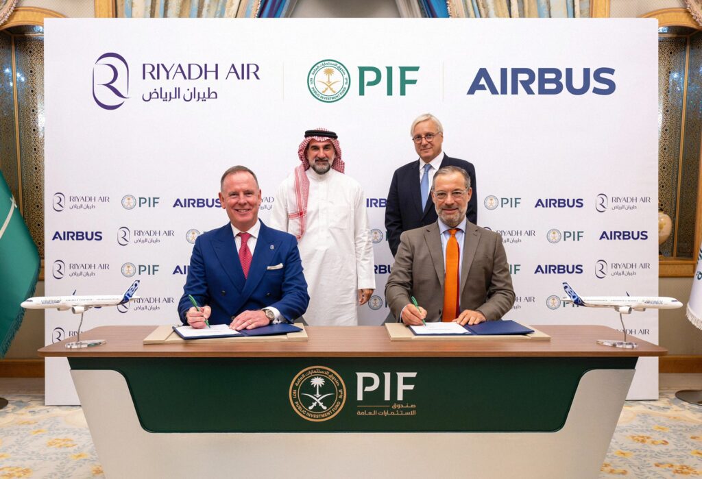 Airbus and Riyadh Air signing order in Riyadh