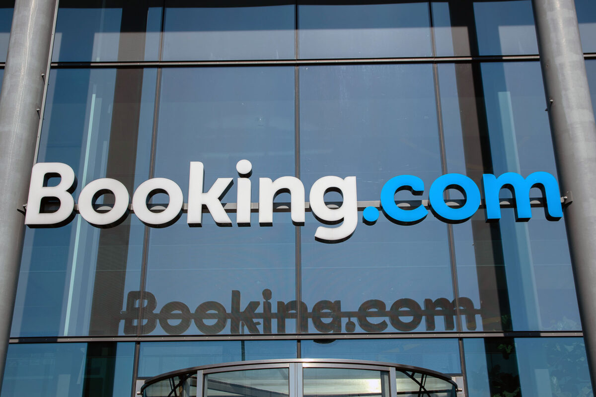 Pictured: Exterior of a Booking.com office in Amsterdam. 