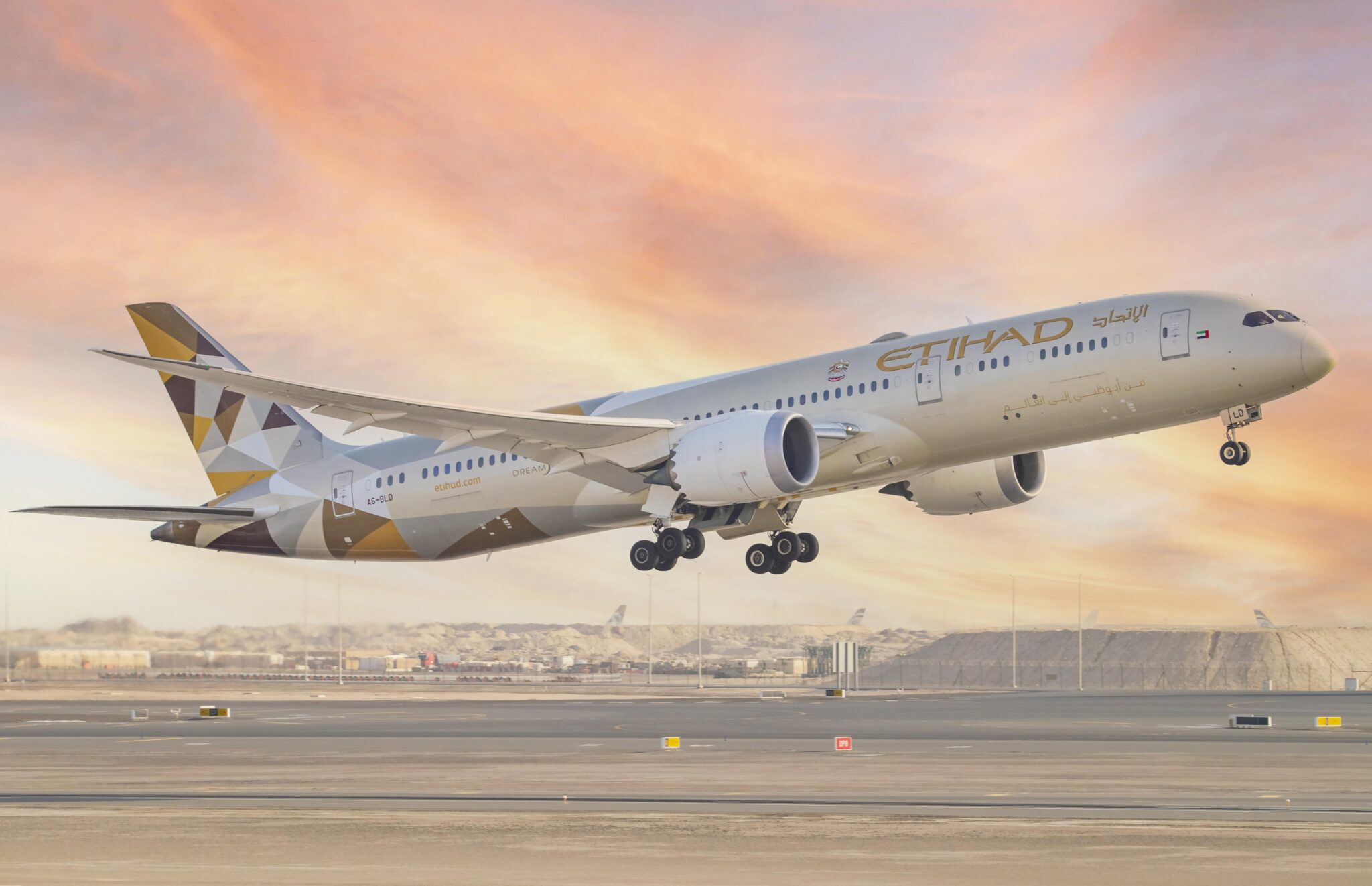 An Etihad Airways Boeing 787 Dreamliner.