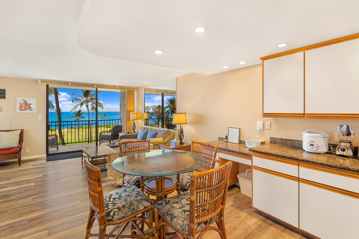 View from a room at a vacation rental in Hawaii at the Kauhale Makai building, unit 535.