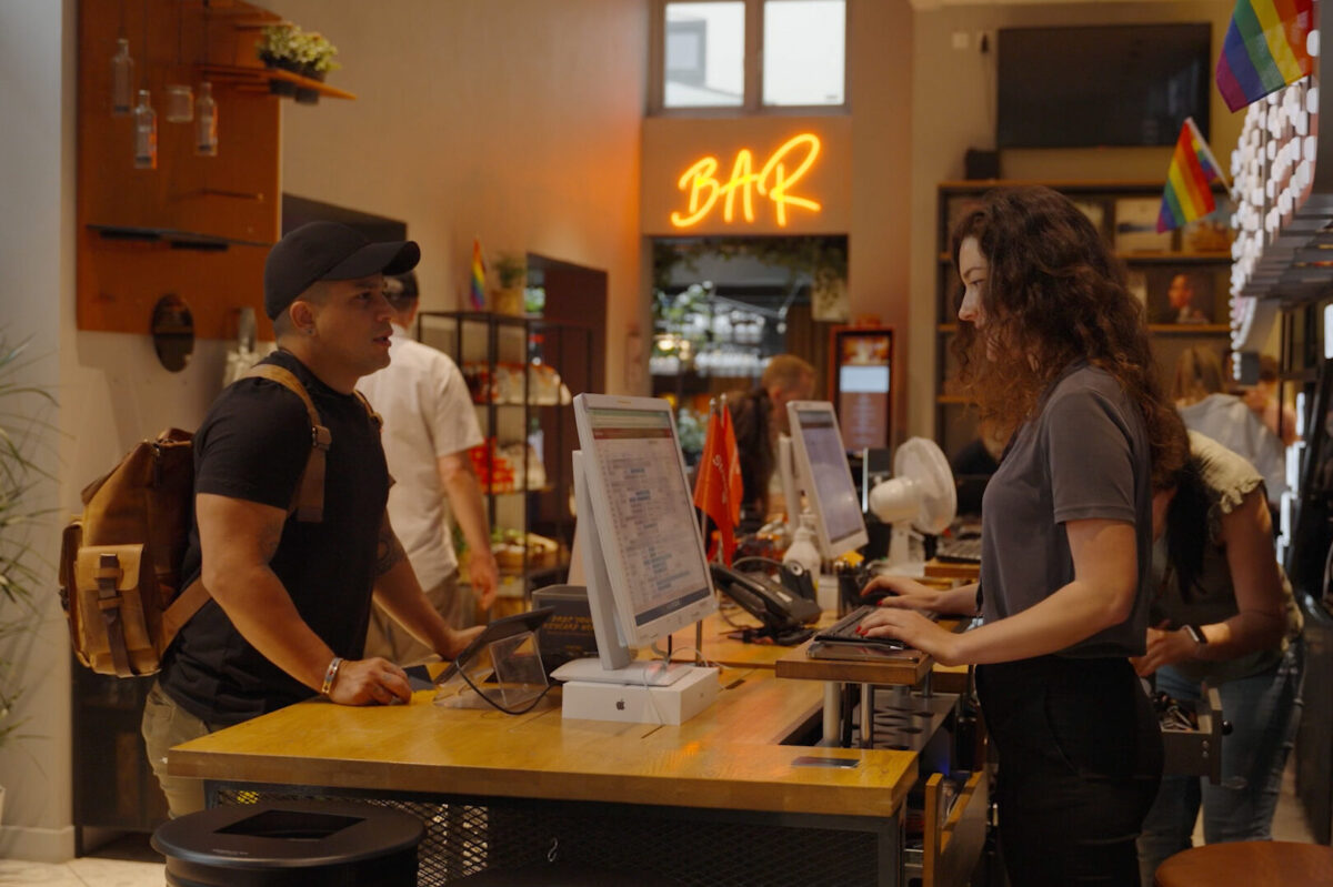 Pictured: Check-in at a hotel by the brand Strawberry, which is a Mews client.