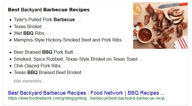 Rich Snippet, or Google Snippet Example