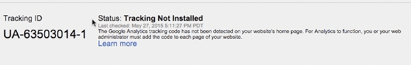 Make Sure Your Tracking Status Is Installed