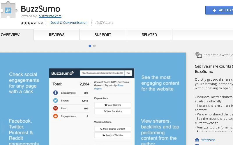 Buzzsumo Chrome Extension