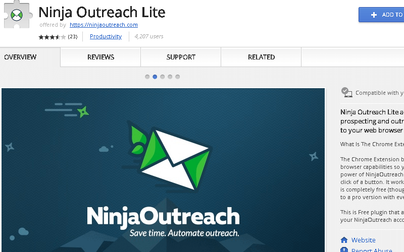 Ninja Outreach Chrome Extension